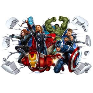 ZI XIN Superhero Wall Stickers Avengers Wall Decals Excellent Vinyl Wall Decor for Boys Room Living Room  ( Size 35.4 x 23.6 inch), 35.4 inch x 23.6 inch