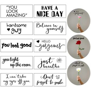 10 Pieces Mirror Decals Hello Gorgeous Vinyl Decal You Look Amazing Mirror Stickers Peel and Stick Inspirational Wall Quotes You Look Good Mirror Sticker Bathroom Decor Shower Door Decal