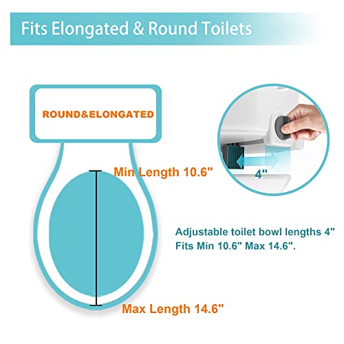 Raised Toilet Seat, Elevated Toilet Riser with Height Adjustable Legs, Padded with Armrests, Elevator 5 Inches, Support 300 lbs, Tool Free Installation, Safety Frames for Elderly, Handicap, Disabled | The Storepaperoomates Retail Market - Fast Affordable Shopping