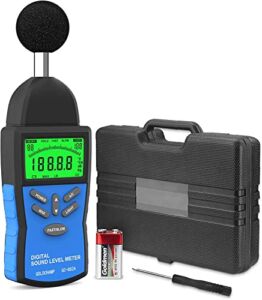 GOLDCHAMP Decibel Meter, Sound Level Meter, Noise Meter 882A Portable 30-130dB Sound Tester with 5 Digits LCD Display dBA/DBC Noise Tester, AC/DC Output, Fast/Slow Selection for Sound Quality Control