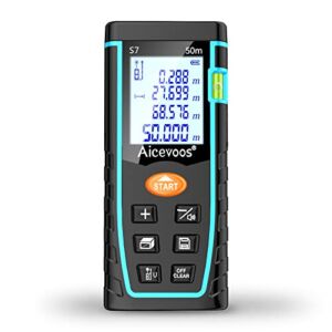 Aicevoos Laser Measure 165ft,Digital Laser Distance Meter, M/in/Ft Unit Switching Backlit LCD 4 Line Display IP54 Shockproof,Measure Distance, Area and Volume | 50M