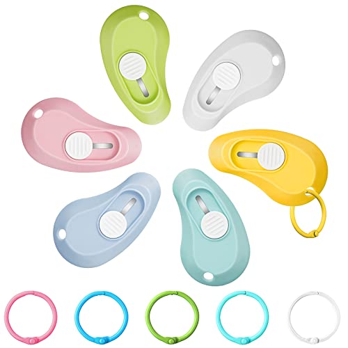 6 Pieces Mini Retractable Utility Knife with Keychains Colorful Key Ring Box Cutter Letter Opener Pocket Knives Colorful Mini Slides Open for Letter Small Box Opening Paper Cutting DIY Crafts | The Storepaperoomates Retail Market - Fast Affordable Shopping