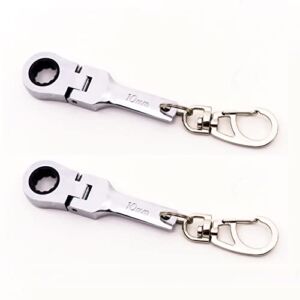 10mm Ratcheting Flex Head Wrench Keychain 72 Tooth (2 Pack)