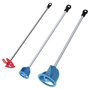 Pack of 3 Paint, Epoxy Resin, Mud& Ceramic Glaze Mixer Paddle Blades – Power Drill Stirring Attachment – Mini Mixer Mixing Paddles 3 Pcs with Universal Shafts – Mix Cans, Buckets, Pails and Cups