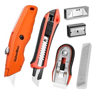 VALUEMAX Utility Knife and Razor Blade Scraper Set, Extra 28-piece Blades, Scraper Tool Set for Cleaning Stickers, Labels, Caulk, Adhesive