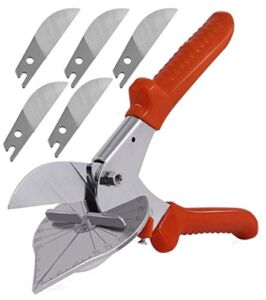 Miter Shear, Multi Angle Miter Shear Cutter Cuts 45 to 135 Degree with 5 Replacement Blades, Miter Shear Cutter for Angular Cutting and Trimming of Trunking and PVC Strips