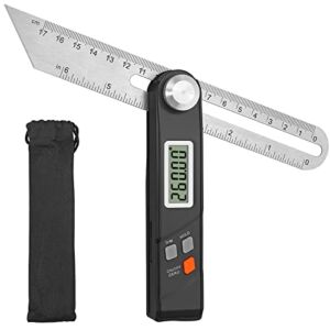 XUNTOP Sliding T Bevel Gauge with Stainless Steel Blade 360°Digital Protractor Portable Angle Finder with LCD Display for Woodworking, DIY