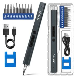 Mini Electric Screwdriver,13 in 1 Small Precision Screwdriver Set with 10 Bits,2 Gears Torque,Cordless Rechargeable Magnetic Power Screwdriver Repair Tool Set for Electronics Phone Laptop