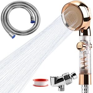 Shower Head With Handheld, REHAVE High-Pressure ShowerHead with Long Hose & Arm Holder, Special For Women Kids, With Switch Button, Magic Waterline, Filter Element, Great for SPA Shower, Gifts For Mom