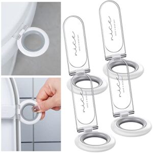 4 Pcs Toilet Lid Handle Lifter Toilet Seat Lifter Toilet Seat Lifter Handle Adhesive Toilet Cover Lift Tool for Bathroom Hotel Home Avoid Touching Toilet Cover Multi Function Cover Lifter for Toilet