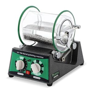 Huanyu Jewelry Polisher Tumbler 5kg 11lbs Barrel Polishing Machine with 5-Stage Speed Regulation / Time for Natural Stone/Metal/Parts Polishing Chamfering Rust Removal