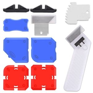 GOXAWEE Caulking Tool Kit with Stainless Steel Scrapers and Multi-sized Caulking Silicone, High-quality and Reusable, Amazing Tool for Kitchen, Bathroom, Toilet, Tank, Window, Sink Joint.