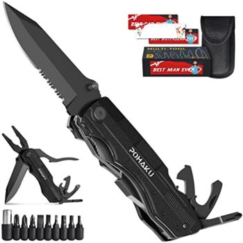 18-in-1 Multitool Knife, Pohaku Multi Tool with DIY Gift Stickers, Multi-tool Screwdriver with Durable Nylon Sheath for Outdoor, Fishing, Camping, Hiking and Hunting | The Storepaperoomates Retail Market - Fast Affordable Shopping