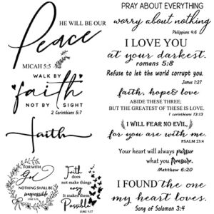 12 Styles Inspirational Wall Decals Peel and Stick Vinyl Bible Verse Wall Decals Christian Wall Decal Prayer Wall Decor Butterfly Quotes Wall Decor Stickers Wall Art Sticker for Bedroom (Black)