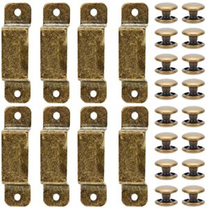 8 Pieces Tape Measure Holder for Belt Metal Tape Measure Holder Clip with 16pcs Rivets for Drill Leather Pocket Tool Metal Belt Clip Tape Measure Tool Belt Holder Clip, Bronze
