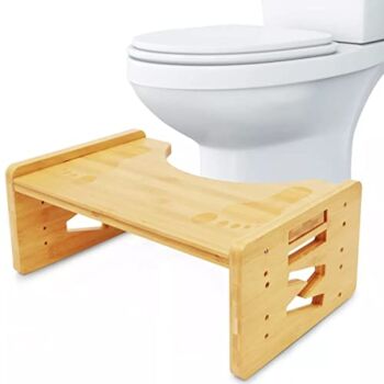 PRAGYM Toilet Stool, Poop Stool for Bathroom, Multi-Height & Angle Adjustable Bamboo Potty Stool for Adults & Kids, Stable 7” Toilet Step Squat Stool with Non-Slip Mat, Large Groove Fit All Toilets | The Storepaperoomates Retail Market - Fast Affordable Shopping