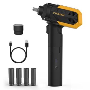 VTOMAN ToolCore V700 Impact Wrench with Battery Jump Starter, 516 Ft-lbs (700 N.M) Portable 1/2 Cordless Impact Gun with Sockets and Jack Sleeve, PD 30W Quick Charge, LED Light, LIFEBMS Battery Pack