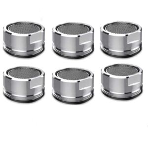 6 Pack Faucet Aerator 2.2 GPM Bathroom Sink Aerator Regular Standard Replacement Parts with Brass Shell 15/16-Inch Male Threads Aerator Faucet Filter with Gasket for Kitchen Bathroom