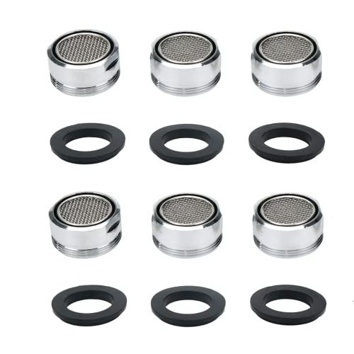 6 Pack Faucet Aerator 2.2 GPM Bathroom Sink Aerator Regular Standard Replacement Parts with Brass Shell 15/16-Inch Male Threads Aerator Faucet Filter with Gasket for Kitchen Bathroom | The Storepaperoomates Retail Market - Fast Affordable Shopping
