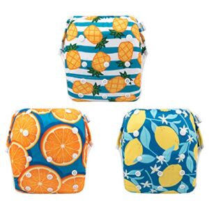 Babygoal Baby Swim Diapers, Reusable Adjustable Washable One Size Fits 0-8M Baby Boy & Girl Gifts and Swimming Lessons 3 Pack 3SD03