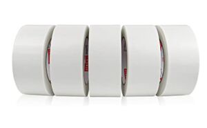 5 Pack Heavy Duty White Duct Tape, 2 inches x 30 Yards, 8.27 mil Thickness, Strong, Flexible, No Residue, All-Weather and Tear by Hand – for Repairs, Industrial, Professional Use, JIALAI HOME