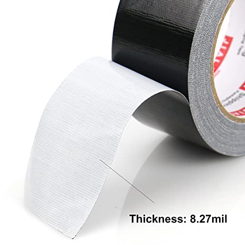 3 Pack Heavy Duty Black Duct Tape, 2 inches x 30 Yards, 8.27 mil Thickness, Strong, Flexible, No Residue, All-Weather and Tear by Hand – for Repairs, Industrial, Professional Use, JIALAI HOME | The Storepaperoomates Retail Market - Fast Affordable Shopping
