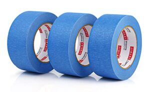 3 Pack Blue Painters Tape 1.88 Inches x 60 Yards, Premium Crepe Paper Masking Tape for Painting, Crafts and DIY – Professional Grade Paint Tape, UV Resistant, No Residue and Easy Removal