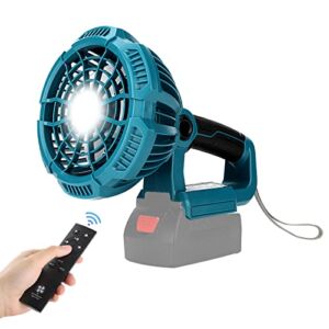 Cordless Fan with Remote for Bosch 18v battery ,Tabletop Fan with 3 Energy Efficient Speed Settings and Dimmable Led Light(Tool Only)