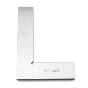 SQXBK Machinist Square Ruler 100x70mm/3.94×2.76inch 90 Degree Carbon Steel Machinist Square Ruler L Shaped Right Angle Ruler Woodworking Square Measure Tool