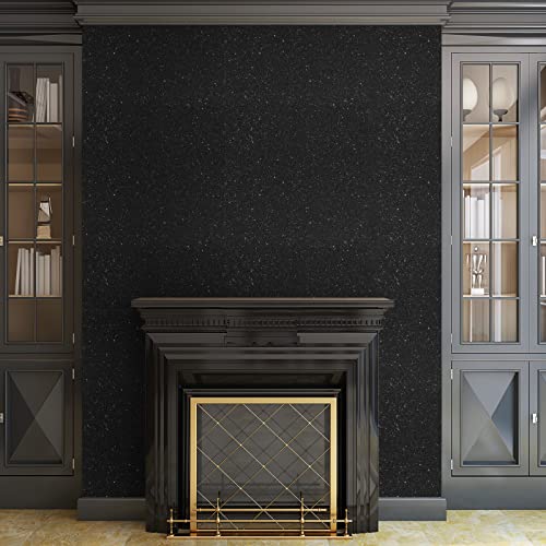 VEELIKE Black Glitter Wallpaper 15.7”x118” Peel and Stick Sparkly Glitter Black Contact Paper Decorative Self Adhesive Removable Glitter Fabric Wall Paper Roll for Bedroom Wall Decor Cabinets | The Storepaperoomates Retail Market - Fast Affordable Shopping