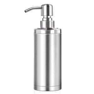 Tiilan Stainless Steel Soap Dispenser for Kitchen Sink, Bathroom, Refillable Countertop Hand Lotion Pump Bottle – 300ml, Silver