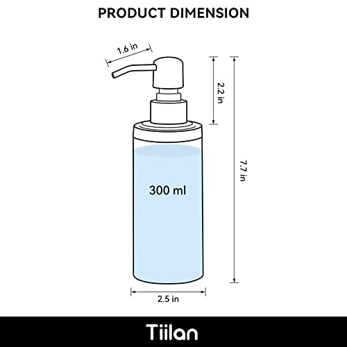 Tiilan Stainless Steel Soap Dispenser for Kitchen Sink, Bathroom, Refillable Countertop Hand Lotion Pump Bottle – 300ml, Silver | The Storepaperoomates Retail Market - Fast Affordable Shopping