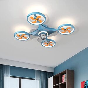 SCZWP8 Children’s Room Drone Modeling Ceiling Fans with LED Lights and Remote Control 75W Fan Ceiling Lights 6 Speed Fan Chandelier Modern Pendant Light Dome Ceiling Light Dimmable Fitting