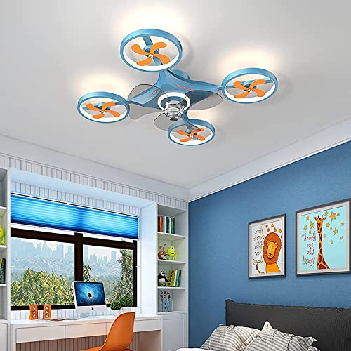 SCZWP8 Children’s Room Drone Modeling Ceiling Fans with LED Lights and Remote Control 75W Fan Ceiling Lights 6 Speed Fan Chandelier Modern Pendant Light Dome Ceiling Light Dimmable Fitting | The Storepaperoomates Retail Market - Fast Affordable Shopping