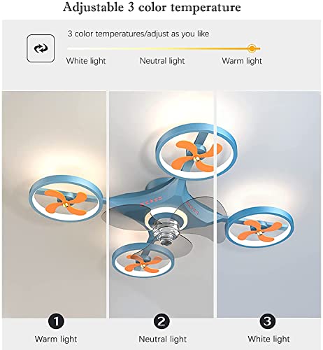 SCZWP8 Children’s Room Drone Modeling Ceiling Fans with LED Lights and Remote Control 75W Fan Ceiling Lights 6 Speed Fan Chandelier Modern Pendant Light Dome Ceiling Light Dimmable Fitting | The Storepaperoomates Retail Market - Fast Affordable Shopping