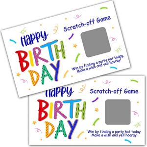 Haizct 50 Pack Adult Happy Birthday Day Party Game Scratch Off Cards, Christmas Birthday Holiday Special Event Raffle Tickets Drawing (GK074)