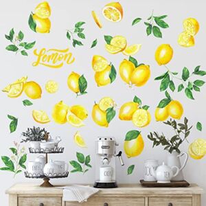 Christmas Star Berry Wall Decals Fruit Wall Stickers Peel and Stick Fruit Wall Decor for Kitchen Cabinet Window Decals Country Restaurant Dining Room Wall Decor (Lemon Style, 41 Pieces)