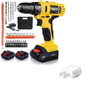 ZEUSFIRE Cordless Drill with Accessary, Electric Power Drill Set with 2 Batteries and Charger, 2 Variable Speed, 266 In-lb Torque, 3/8” Keyless Chuck, 18+1 Positions, and 25Pcs Drill Kit (Box Included