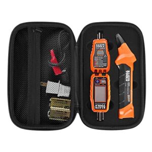 Minahao Portable Case Compatible with Klein Tools ET310 AC Circuit Breaker Finder/RT250 Integrated GFCI Receptacle Tester/80041 Outlet Repair Tool Kit ,with mesh Pockets for Accessories.(Case Only)