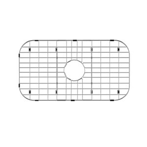 Kitchen Sink Grid Protectors,26″ Large Sink Protectors for Kitchen, Stainless Steel Bottom Grid Protector Center Drain Hole, Metal Sink Grate Protector with Corner Radius