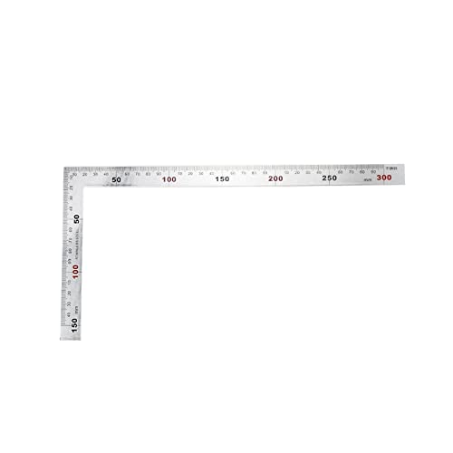 Meprotal Stainless Steel 90 Degree Angle Measuring Square Ruler L-Shaped Woodworking Measuring Wood Tool 150×300mm (Sliver) | The Storepaperoomates Retail Market - Fast Affordable Shopping