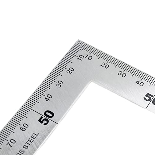 Meprotal Stainless Steel 90 Degree Angle Measuring Square Ruler L-Shaped Woodworking Measuring Wood Tool 150×300mm (Sliver) | The Storepaperoomates Retail Market - Fast Affordable Shopping