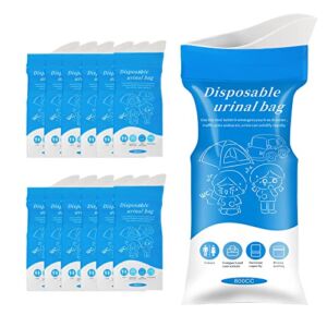 Disposable Urine Bags, 12 Pack Camping Pee Bags, Disposable Urinal Bag, Travel Urinal Bag, Toilet Traffic Jam Emergency Portable Toilet for Men Women Kids Patient (Blue-12pack)
