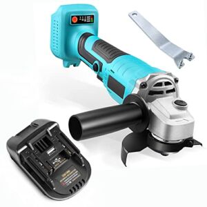 Cordless Angle Grinder, 18V variable speed metal grinders w/DM18M Battery Adapter，10000RPM Brushless Motor, 3/8 arbor, 110V 4-inch high power(Battery not include)