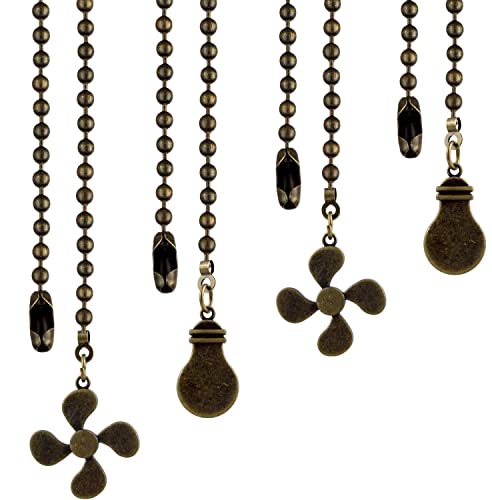 Ceiling Fan Pull Chain Set Bronze Pendant Fan Pull Chains 12 Inch Ceiling Fan Chain Extender with Chain Connector Home Wedding Decor Ornament Pendant(4 Pieces/Set ) (Style 2) | The Storepaperoomates Retail Market - Fast Affordable Shopping