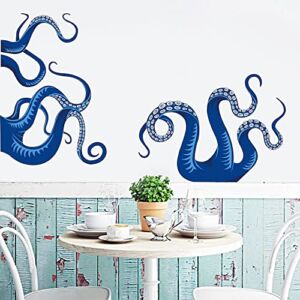 Runtoo Octopus Wall Decal Kraken Tentacles Wall Art Stickers for Bathroom Kids Bedroom Under The Sea Decor