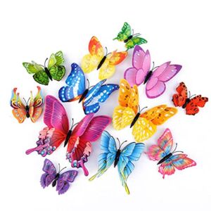 OPSEAM Butterfly Wall Decor 24/48 PCS, 3D Butterflies Stickers for Party Decorations with Magnets(Colorful, 24)