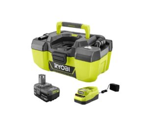 Ryobi ONE+ 18V Lithium-Ion Cordless 3 Gal. Project Wet Dry Vacuum with Accessory Storage, 4.0 Ah Battery, and Charger