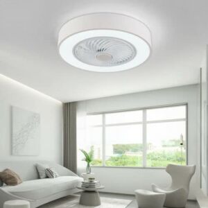 22″ Modern Ceiling Fan Dimmable Led Light Remote Control Flush Mount Lamp Timing