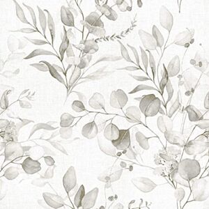 Floral Wallpaper Peel and Stick Wallpaper Boho Wallpaper for Bedroom Floral Removable Wallpaper Self Adhesive Contact Paper for Cabinets Textured Wallpaper Leaf Vintage Wallpaper Nursery 17.3″X78.7″